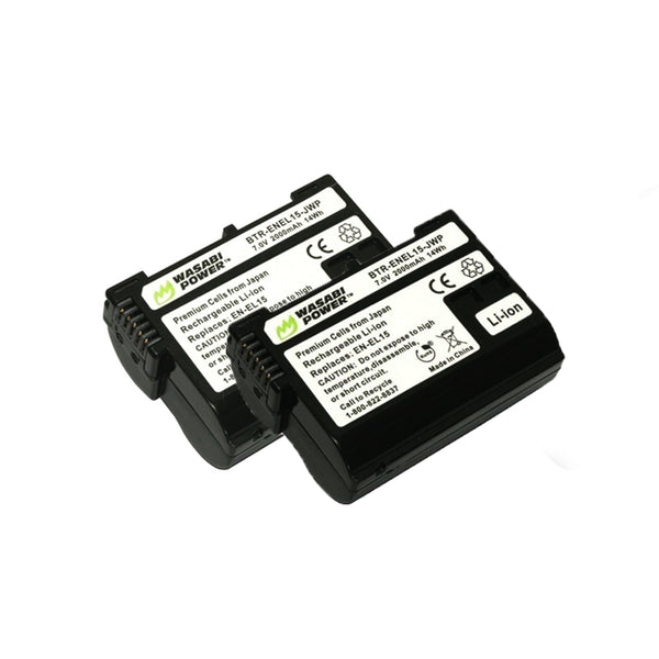 Wasabi Power Battery for Nikon EN-EL15 (2-Pack) and Dual Charger ENEL15