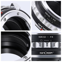 K&F Concept Nikon G/F/AI/AIS/D Lenses to Fujifilm Fuji X Mount Camera Adapter NIK (G) - FX