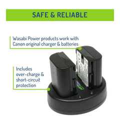 Wasabi Power Battery for Canon LP-E6 (2-PACK) and Dual Charger