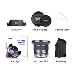 Meike 12mm F/2.8 Ultra Wide Angle Manual Focus Prime Lens for Sony E Mount APS-C Mirrorless Cameras