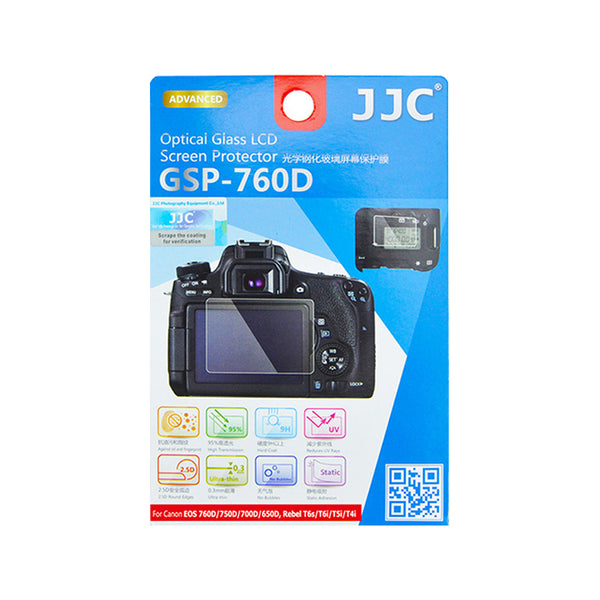 JJC Ultra-thin LCD Screen Protector for CANON EOS 800D, 760D, 750D, 700D, 650D, 8000D, 9000D Kiss X9i, X8i, X7i, X6i Rebel T6i, T6s, T5i, T4i (GSP-760D)