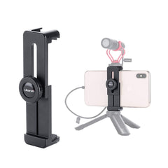 Ulanzi ST-02L Aluminum Phone Tripod Holder Adapter with Microphone Cold Shoe Mount for iPhone X XS MAX Android Mobile Vlog Setup ST-02 L ST-2L