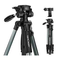 K&F Concept TM2324L 56inch Compact Tripod with Pan Ball Head Gray 56  Professional Travel Tripod for DSLR Camera Camcorder Mirrorless - KF09.049