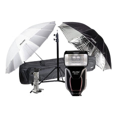 Phottix Mitros+ TTL Transceiver Flash Speedlight Kit with 2x Umbrella, Shoe Adapter, Light Stand and Bag For Canon (80373 , PH80373)