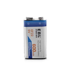 EBL 9V 600mAh Rechargeable battery - Lithium Ion